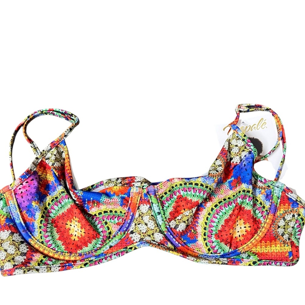 Colorful Crochet-Print Bikini Set - Multi - Picture 2 of 7